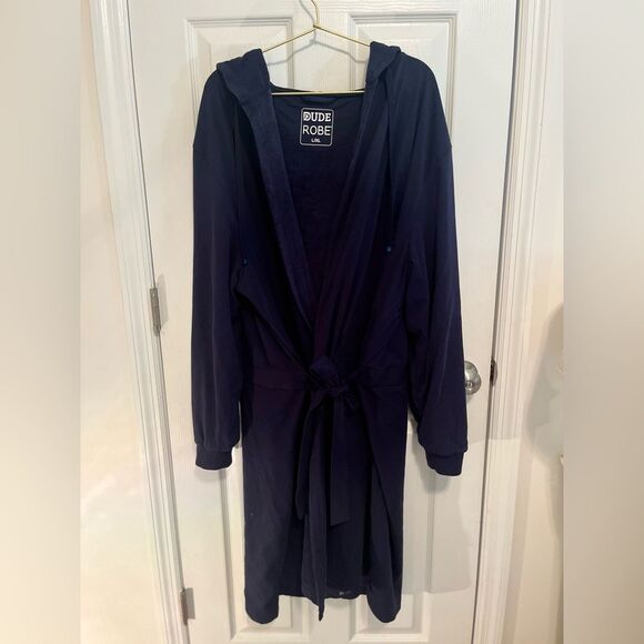 DUDE ROBE Navy Blue Hooded Robe - Picture 3 of 9